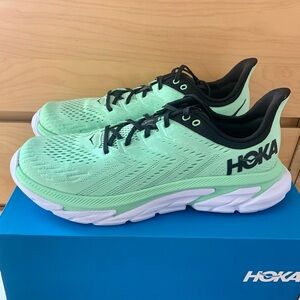 Hoka One One Clifton Edge Running Shoes Green Ash Outer Space Mens Size 14 NEW